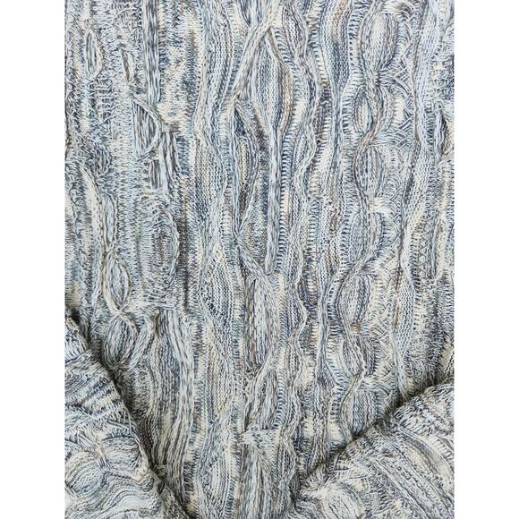 Idea Uomo Sweater Men's XXL Gray 3D Textured Crew Neck Cosby Style VTG 90s *Hole - Picture 2 of 7